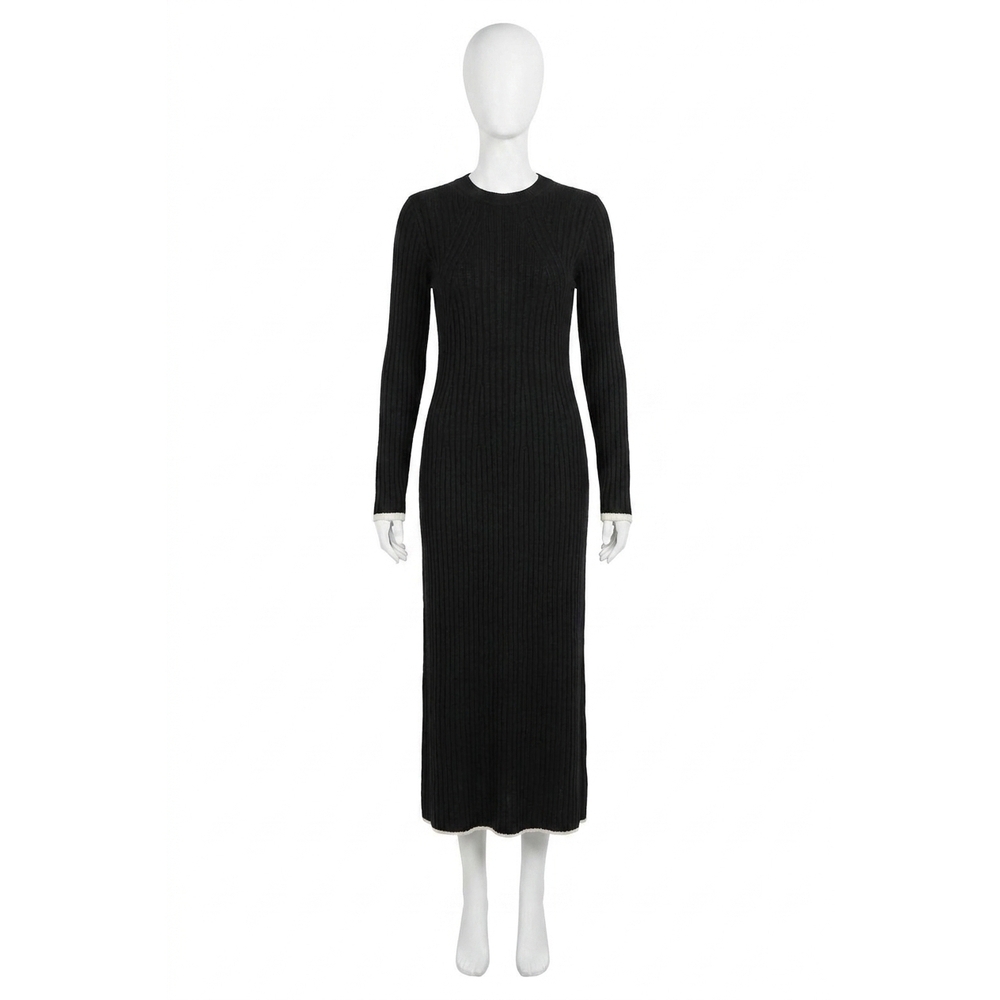 NEW VARLEY axel knit midi dress in black